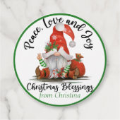 Cute Gnome kerstverlichting - Aangepaste cadeautje Bedankjes Labels (Voorkant)