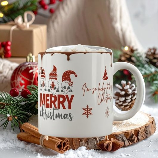 Cute Gnome Merry Christmas Coffee Mug