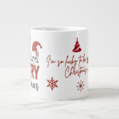 Cute Gnome Merry Christmas Coffee Mug Extra Grote Beker (Voorkant)
