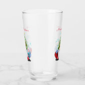 Cute Gnome met Pet met kerstbomen en cadeautjes -  Glas (Rechts)