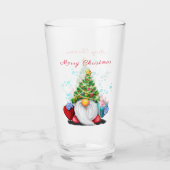 Cute Gnome met Pet met kerstbomen en cadeautjes -  Glas (Voorkant)