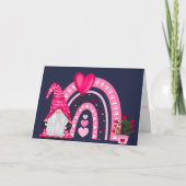 Cute Gnome Rainbow-kaart Feestdagen Kaart (Voorkant)