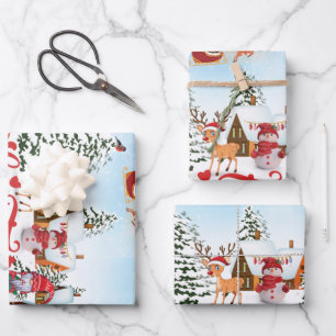 Cute Gnome, Snowman Celebring Kerstfeestdag Inpakpapier Vel