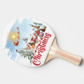 Cute Gnome, Snowman Celebring Kerstfeestdag Tafeltennisbatje (Zijkant)