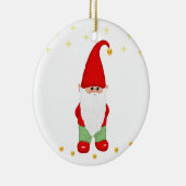 Cute Gnome, Stars and Gold Confetti on White Keramisch Ornament (Rechts)