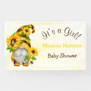 Cute Gnome Sunflower Bee Baby shower Spandoek