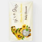 Cute Gnome Sunflower Bee Baby shower Spandoek (Verticaal)