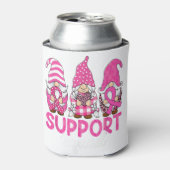 Cute Gnome Support Squad Breast Cancer Bewustheid Blikjeskoeler (Blikje Voorkant)