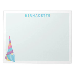 Cute Gnome Unicorn Magical Colorful Custom Name Notitieblok
