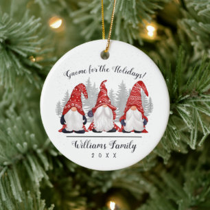 Cute Gnome voor de Feestdagen Familie Foto Keramisch Ornament