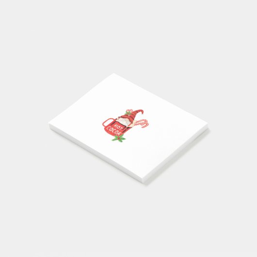 Cute Gnome with Hot Cocoa Post-it® Notes (Schuin)