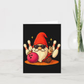 Cute Gnome With Sungles Gnome Playing Bowling Men Kaart (Voorkant)
