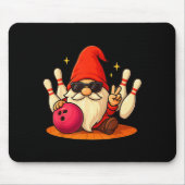 Cute Gnome With Sungles Gnome Playing Bowling Men Muismat (Voorkant)