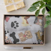 Cute Gnomen en Dogs Pattern Tissuepapier (Geschenk)