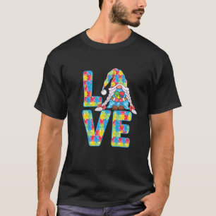 Cute Gnomes Holding Puzzle Love & Support Autisme T-shirt