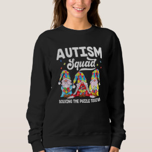 Cute Gnomes Holding Puzzle & Ribbon Support Autism Trui