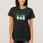 Cute Gnomes Holding Shamrock Leopard Plaid St Patr T-shirt (Voorkant)