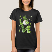 Cute Gnomes Holding Shamrock Leopard Plaid St Patr T-shirt (Voorkant)