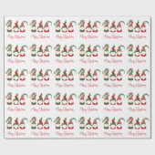 Cute Gnomes Merry Kerstfeestdag Cadeaupapier (Vlak)