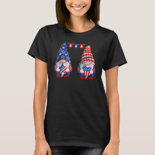 Cute Gnomes vs amerikaanse vlag patriottisch 4 jul T-shirt