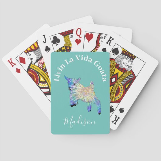 Cute Goat Funny Quote personaliseert Pokerkaarten (Achterkant)