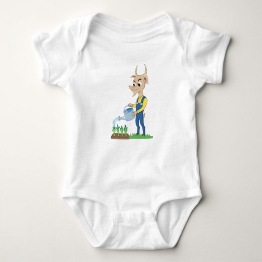 Cute goat Gardener cartoon Romper (Voorkant)