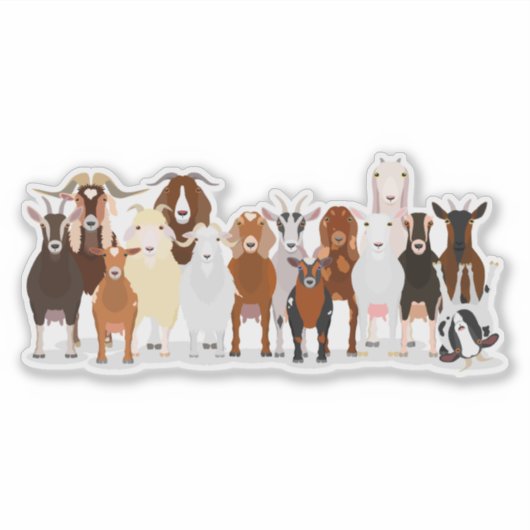 cute goat group sticker (Devant)