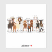 cute goat group sticker (Feuille)