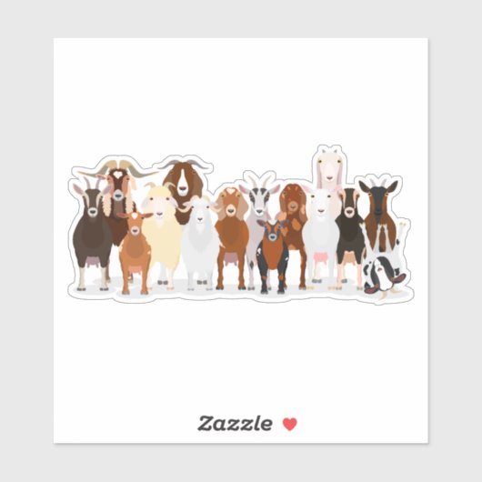 cute goat group sticker (Feuille)