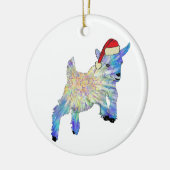 Cute Goat met een kersthoed Keramisch Ornament (Links)