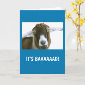 Cute Goat "Miss You!" Kaart (Gele Bloem)