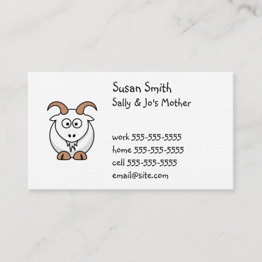 Cute Goat Visitekaartje (Voorkant)