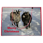 Cute Goats SneeuwfotoKerstmis Groot Cadeauzakje (Voorkant)