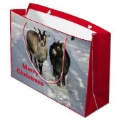 Cute Goats SneeuwfotoKerstmis Groot Cadeauzakje (Achterkant Gekanteld)