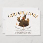 Cute Gobble Gobble Turquie Thanksgiving Invitation (Devant)