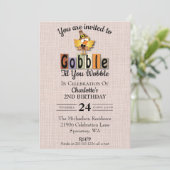 Cute Gobble Til je wiebeldag Kaart (Staand voorkant)