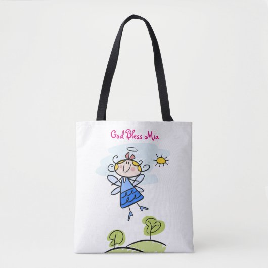 Cute Goddochter Angel Personalized Tote Bag (Voorkant)