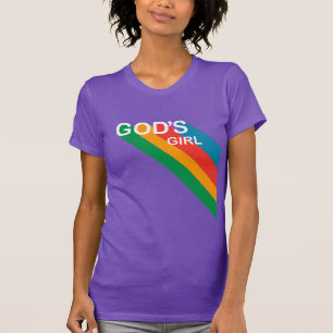 Cute God's Girl Rainbow Inspirerend Christelijk T-shirt