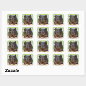 Cute Gold Agouti Guinea Pig Vierkante Sticker (Vel)