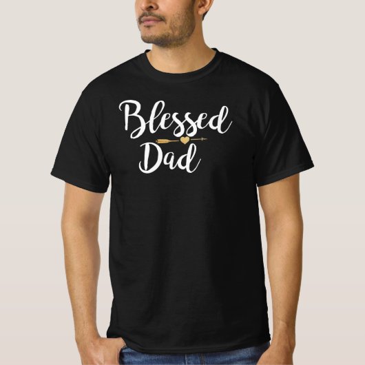 Cute Gold Arrow Blessed Dad Thanksgiving T-shirt (Voorkant)