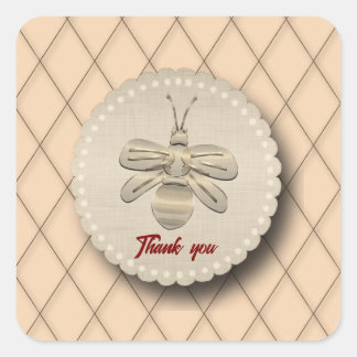 Cute Gold Bee Gift Vierkante Sticker