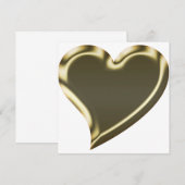 Cute gold big hart Valentijnsdag card (Voorkant / Achterkant)