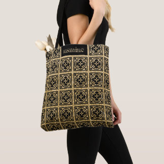 Cute Gold Black Glitter Pattern, op maat gesneden Draagtas