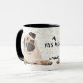 Cute Gold Confetti My Pug Mok (Voorkant links)