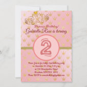 Cute Gold Crowns Invitation de fête d'anniversaire (Devant)