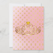 Cute Gold Crowns Invitation de fête d'anniversaire (Dos)