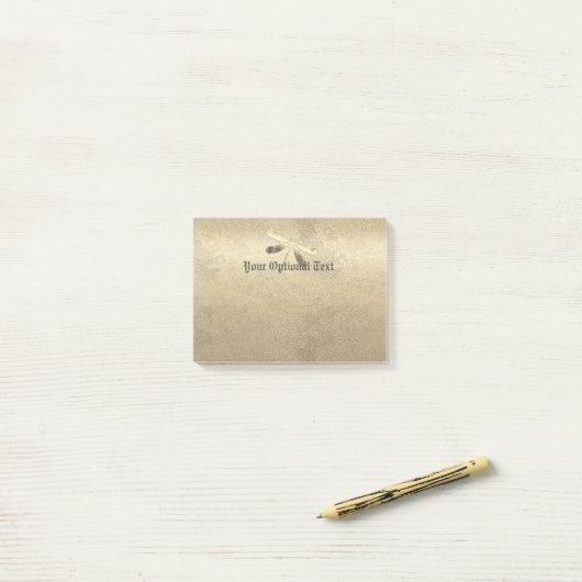 Cute Gold Dragonfly Post-it® Notes (Op bureau)