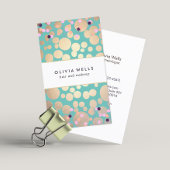 Cute Gold en Turquoise Confetti Pattern Visitekaartje