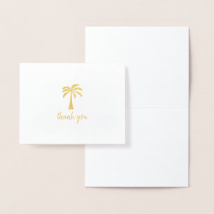Cute Gold Foil Palm Tree Bedankt Folie Kaarten