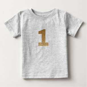 Cute Gold Glitter 1e verjaardag